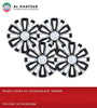 Al Khateeb 14 Inch Black & Silver Universal Hubcap Wheel Covers - Set Of 4, Taiwan Made