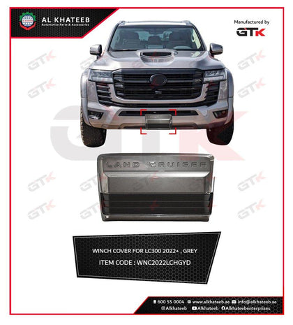 GTK Front Bumper Winch Cover For Land Cruiser Lc300 2022+, Gray