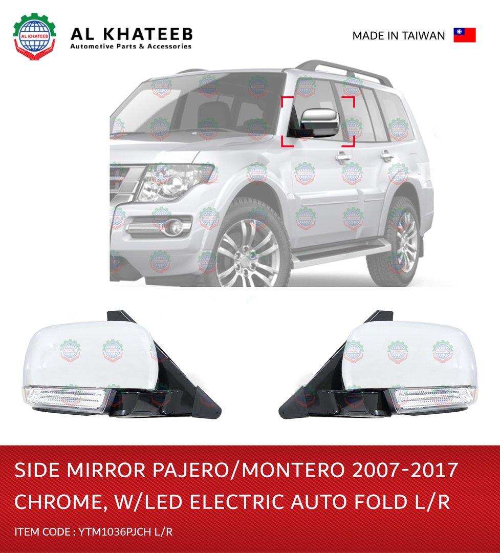 YTM Electric Foldable Chrome With LED Side Mirror For Pajero & Montero 2007-2017