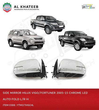 Side Mirror Hilux Vigo/Fortuner 2005-2015 Chromer LED Auto Fold R-H