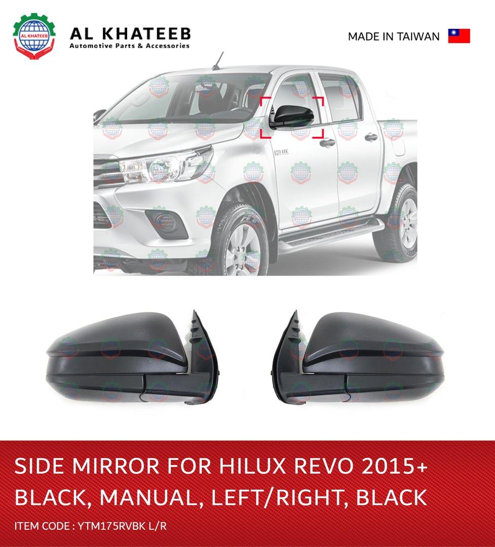 Side Mirror Right Manual Foldable Hilux Revo Fortuner 2015+ Black