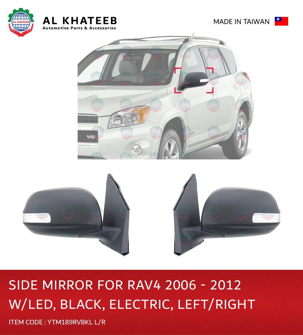 RAV4 Taiwan Side Mirror Right Electric Foldable Black With LED 2006-2012