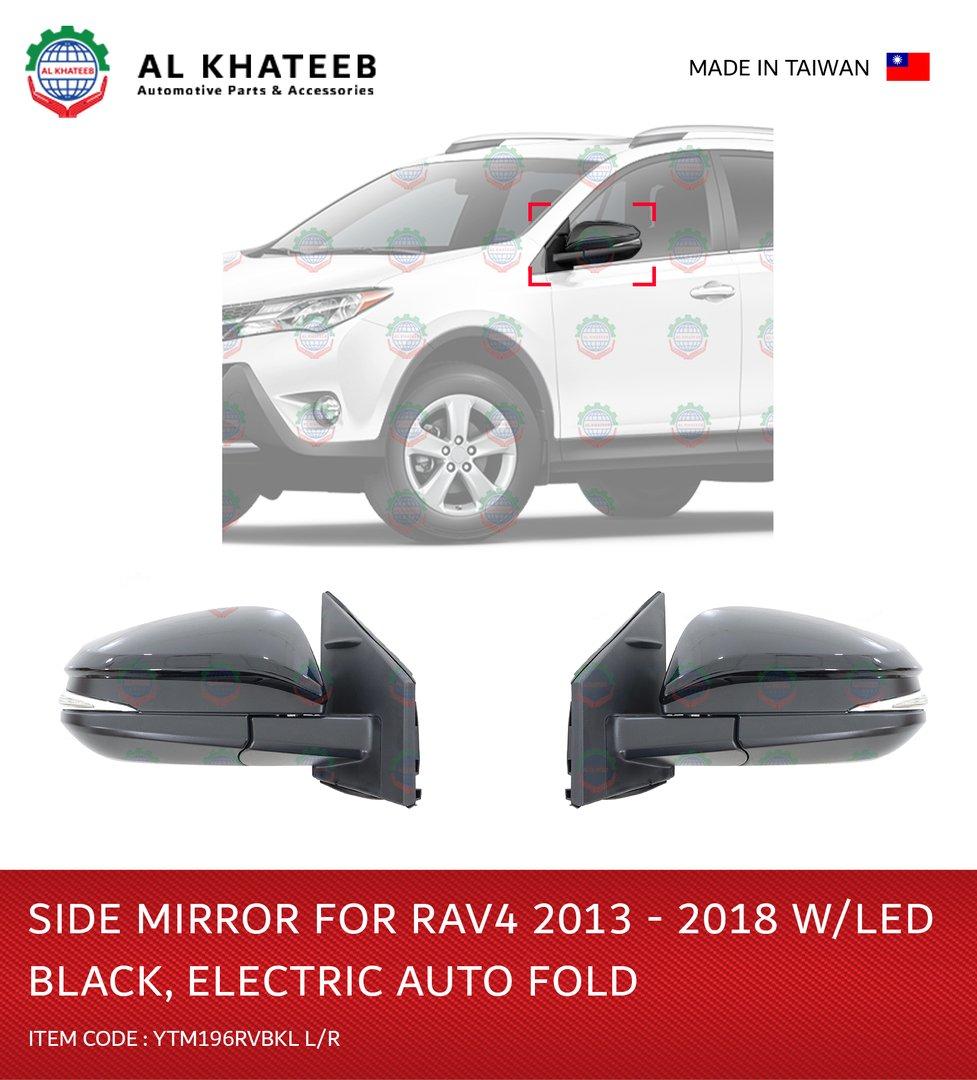 YTM Electric Foldable Black With LED Side Miror For Rav4 2013-2018