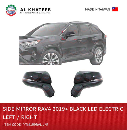 YTM Car Side Mirror Right Electric Automatic Foldable Black With LED Rav4 2019+ R-H