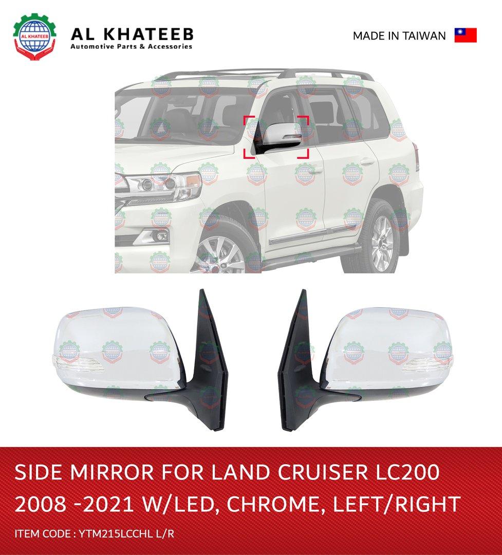 Electric Foldable Chrome With LED Side Mirror For Land Cruiser FJ200 2008-2021