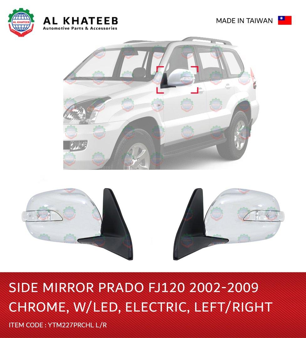Side Mirror Prado FJ120 2002-09 Chrome LED Electric R-H