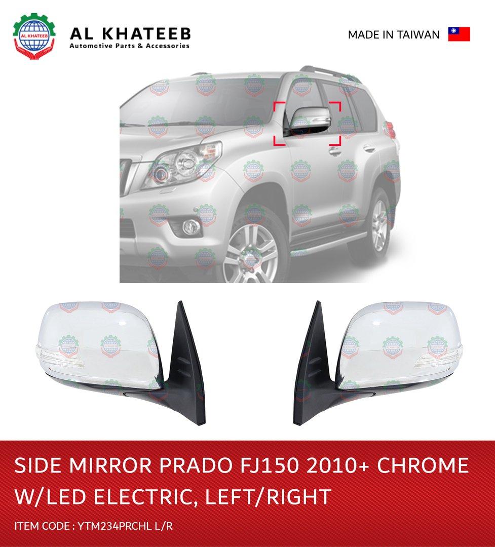Electric Foldable Chrome With LED Side Mirror For Prado FJ150 2010-2023