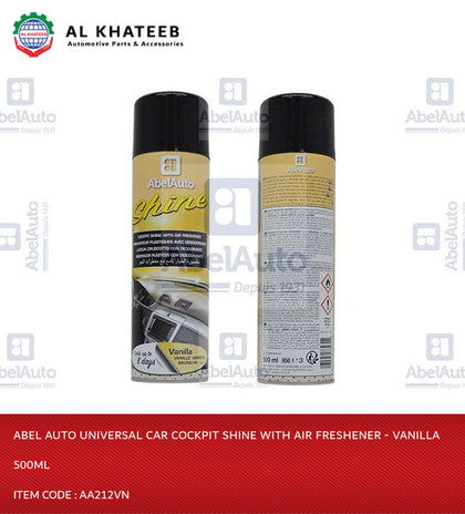 Abel Auto Universal Car Cockpit Shine With Air Freshener - Vanilla 500Ml