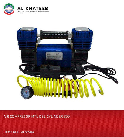 Portable Max Volume Double Cylinder Air Compressor Blue 250Psi / 12V