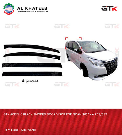 Acrylic Black Smoked Door Visor For Noah 2014+ 4 Pcs/Set