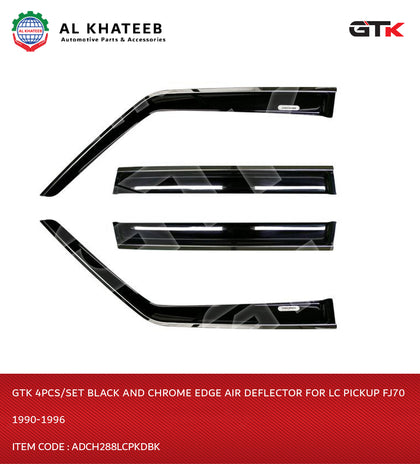 GTK 4Pcs/Set Black And Chrome Edge Air Deflector For Lc Pickup Fj70 1990-1996