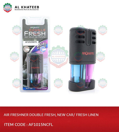 Aromate Double Fresh Vent Mount Car Perfume - New Car + Fresh Linen 4.5MLX2