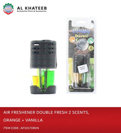 Car AIR FRESHNER Double Fragrance Scents, Orange and Vanilla