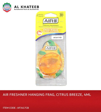 Al Khateeb Aire Car Hanging Fragrance Freshener Citrus Breeze, 4Ml