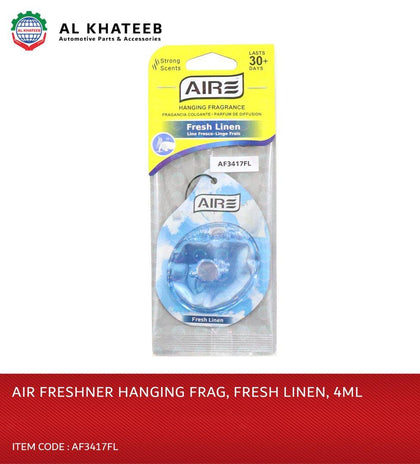 Al Khateeb Aire Car Hanging Fragrance Freshener Fresh Linen, 4Ml