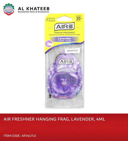 Al Khateeb Aire Car Hanging Fragrance Freshener Lavender, 4Ml