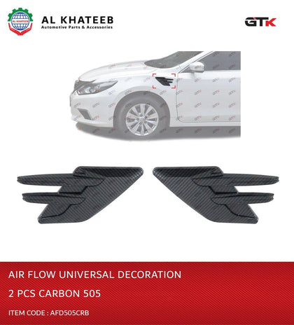 GTK Universal Car Engine Hood Vents Bonnet Vents Air Vent Cover Decoration, Carbon Fiber 2Pcs 505