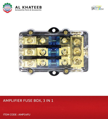 AutoTech Univesal Car 3Way Mini Blade Fuse Holder Stereo Audio Power 0 4 8 Gauge Distribution Block 60A Car Amplifier Fuse