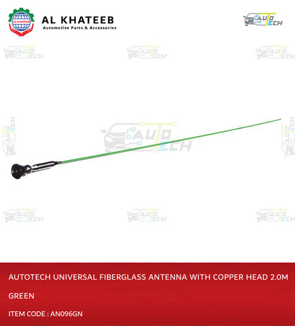 Universal Fiberglass Antenna With Copper Head 2.0M Green