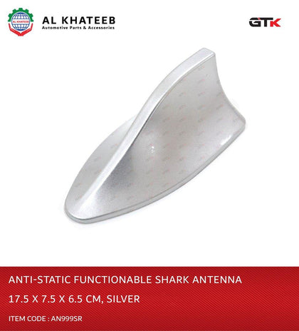 Autotech Universal Car Magnetic Mount Anti-Static Functionable Shark Fin Antenna 17X5X7.5X6.5Cm, Silver