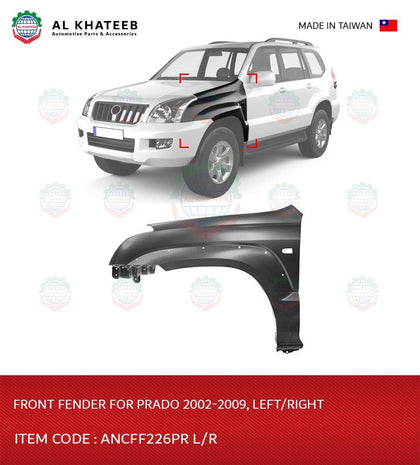 Right Fender Steel For Prado 2002-2010, Black