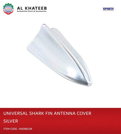 Sports Design Universal Car Shark Fin Antenna, Roof Radio Antenna Cover with Adhesive Tape Base, Silver