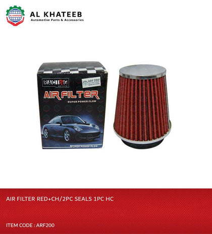 Universal Car Air Filter Modification High Flow Inlet Car Cold Air Intake Air Filter Cleaner, Red