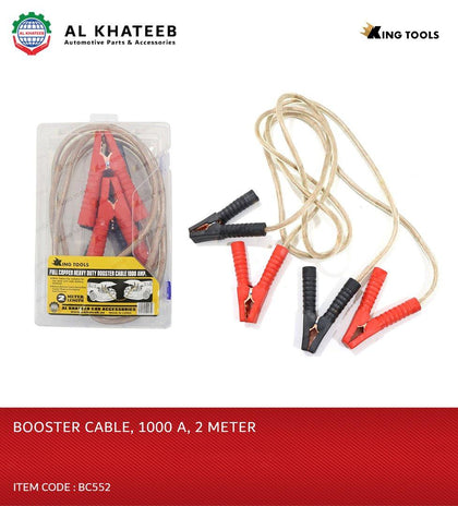 King Tools Universal Car Full Copper Heave Duty Booster Cable 1000Amp, 2M Length, Red+Black