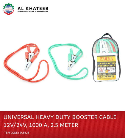 Universal Car Booster Cable Heavy Duty 12V/24V 1000Amp 2.5M