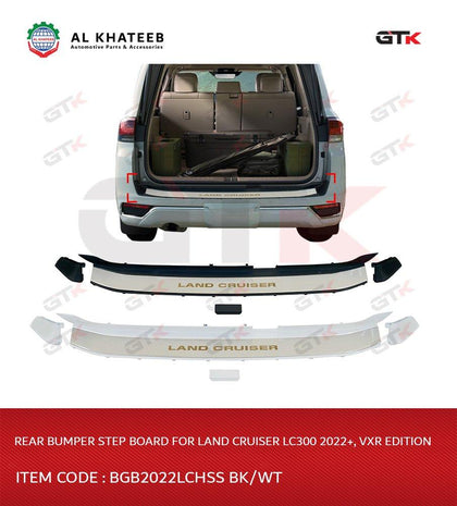 GTK Rear Bumper Step Board Stainless Steel Land Cruiser LC300 2022, XVR, Black Painting