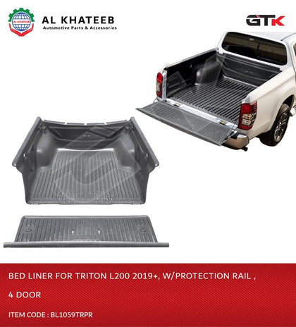 BED LINER FOR TRITON L200 2019-22 W/PROTECTION RAIL ,4 DOOR