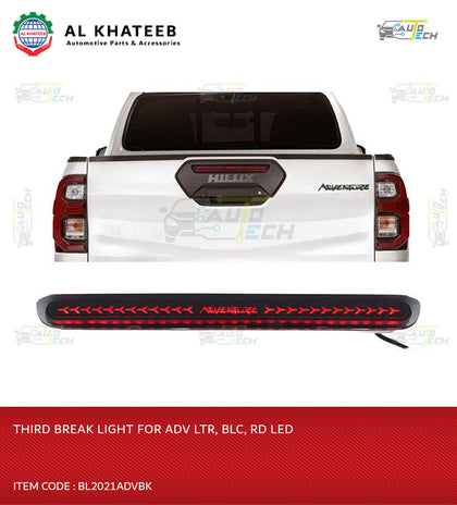 Third Break Light Rear Trunk Door Hilux Adventure 2021, Black Cover, Red LED