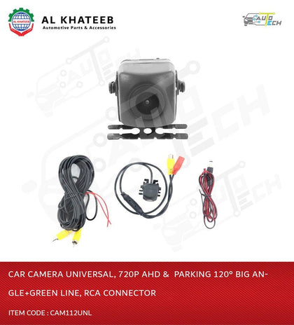 AutoTech Car Camera Universal, 720P Ahd & Parking 120° Big Angle+Green Line, Rca Connector