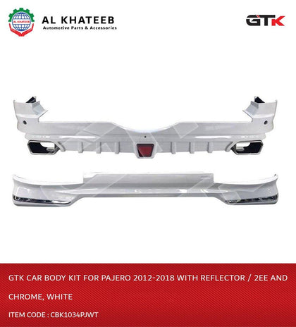 Car Body Kit For Pajero 2012-2018 With Reflector / 2EE and Chrome, White
