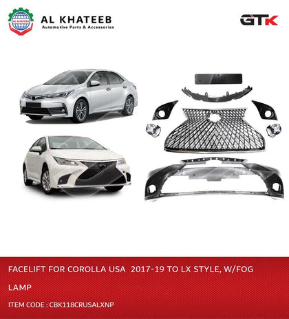 Facelift for Corolla USA 2017-2019 to LX Style with Fog Lamp