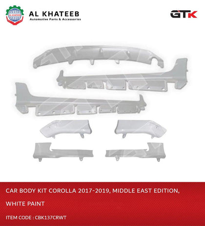 GTK Car Body Kit Corolla 2017-2019, Middle East Edition, White Paint