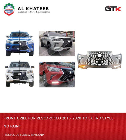 GTK Front Grill For Revo/Rocco 2015-2020 To LX Trd Style, No Paint