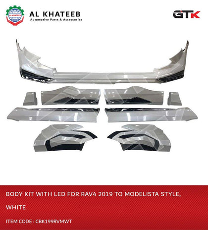 Body Kit With LED For Rav4 2019 To Modelista Style, White