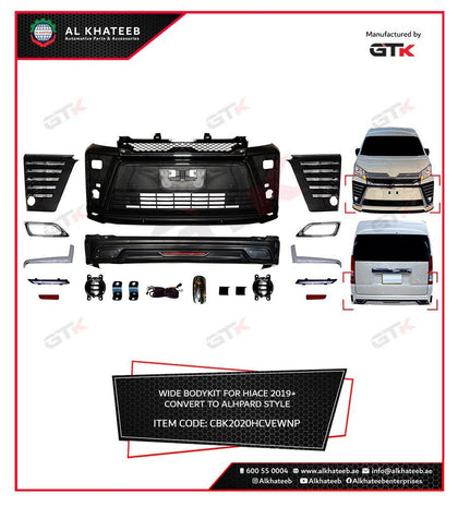 GTK Wide Body Kit For Hiace 2019+ Convert To Alphard Style