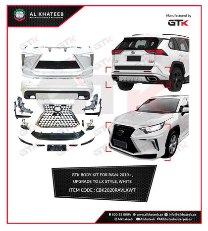 GTK Body Kit For Rav4 2020 Upgrade To LX Style, White