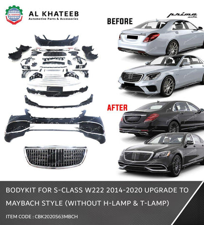 Prima Car Body Kit for S-Class W222 2014-2020 Upgrade to Maybach Style (Without Head Lamp & Tail Lamp)