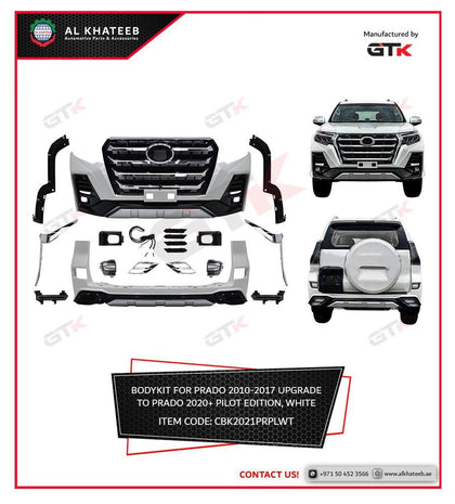 GTK Car Body Kit For Prado 2010-2017 Upgrade To Prado 2020+ Pilot Edition, White
