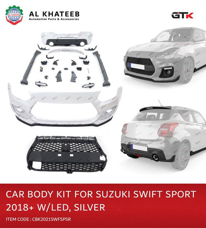GTK Car Body Kit For Swift Sport 2018+ With LED, Silver