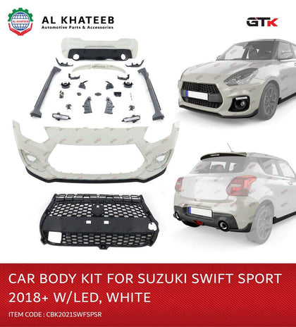 GTK Car Body Kit For Swift Sport 2018+ With LED, White
