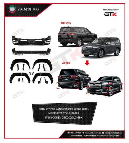 GTK Car Body Kit For Land Cruiser Lc300 2022+ Upgrade To Modelista Style Black