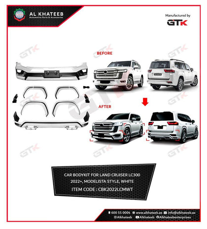 GTK Car Body Kit For Land Cruiser Lc300 2022+, Upgrade To Modelista Style, White