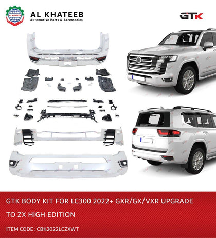 GTK Car Body Kit Low Edition Land Cruiser Lc300 2022+ Upgrade To Zx Style High Edition, White Painted