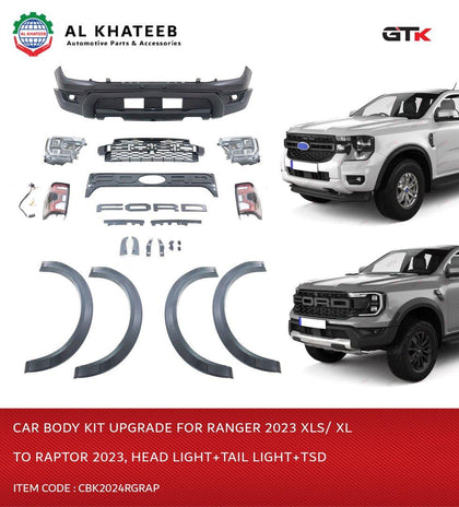 GTK Car Body Kit Ranger 2023 Xls/ Xl Upgrade To Raptor 2023, Head Light+Tail Light+Tsd