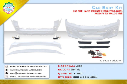 GTK Car Body Kit Land Cruiser FJ200 2008-2015 Modify To Wald Style, White