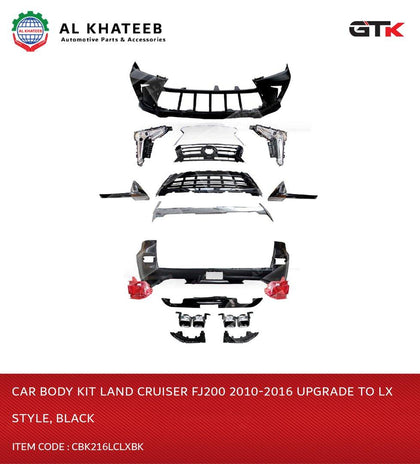 GTK Car Body Kit Land Cruiser FJ200 2010-2016 Upgrade To LX Style, Black